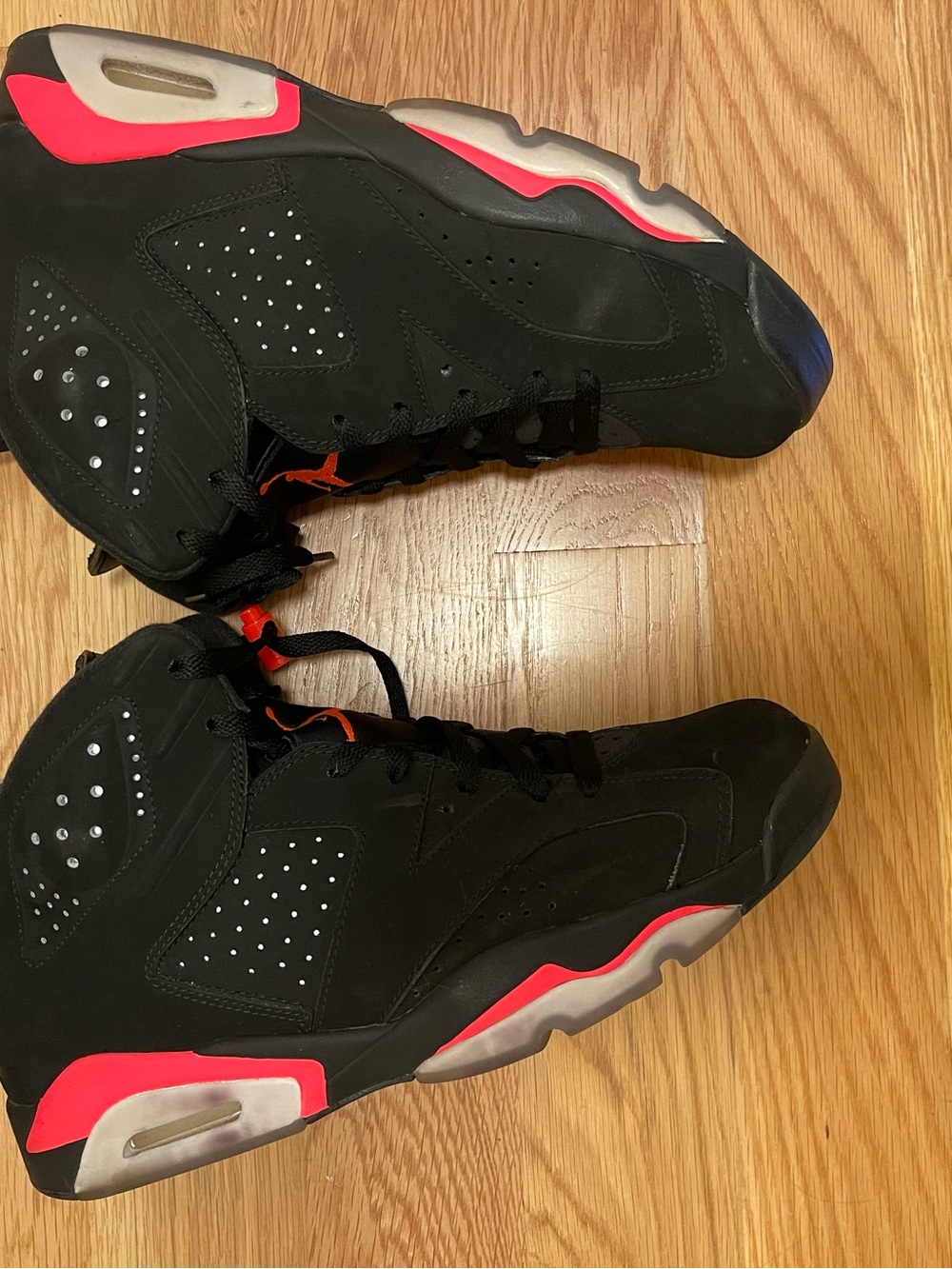 Nike Black and Infrared Retro Basketball Sneakers